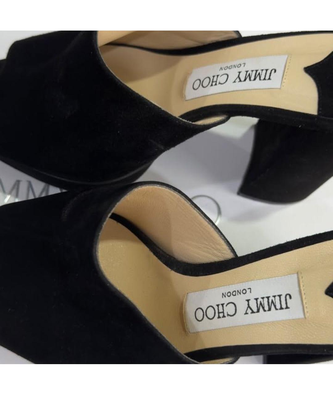 JIMMY CHOO Черные замшевые мюли, фото 4