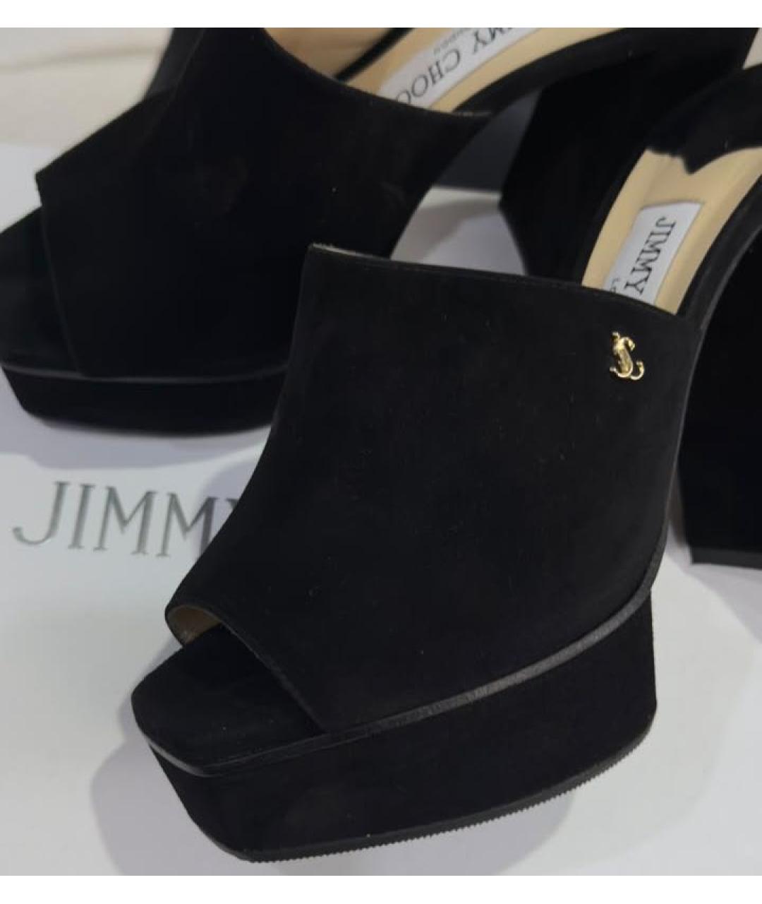 JIMMY CHOO Черные замшевые мюли, фото 7