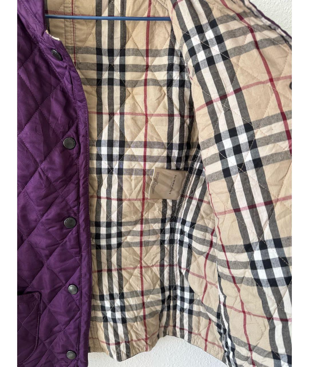 BURBERRY Фиолетовая хлопковая куртка, фото 4