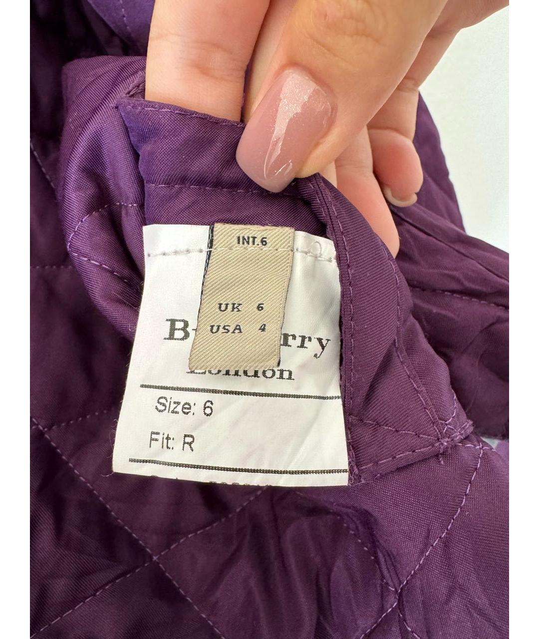 BURBERRY Фиолетовая хлопковая куртка, фото 5