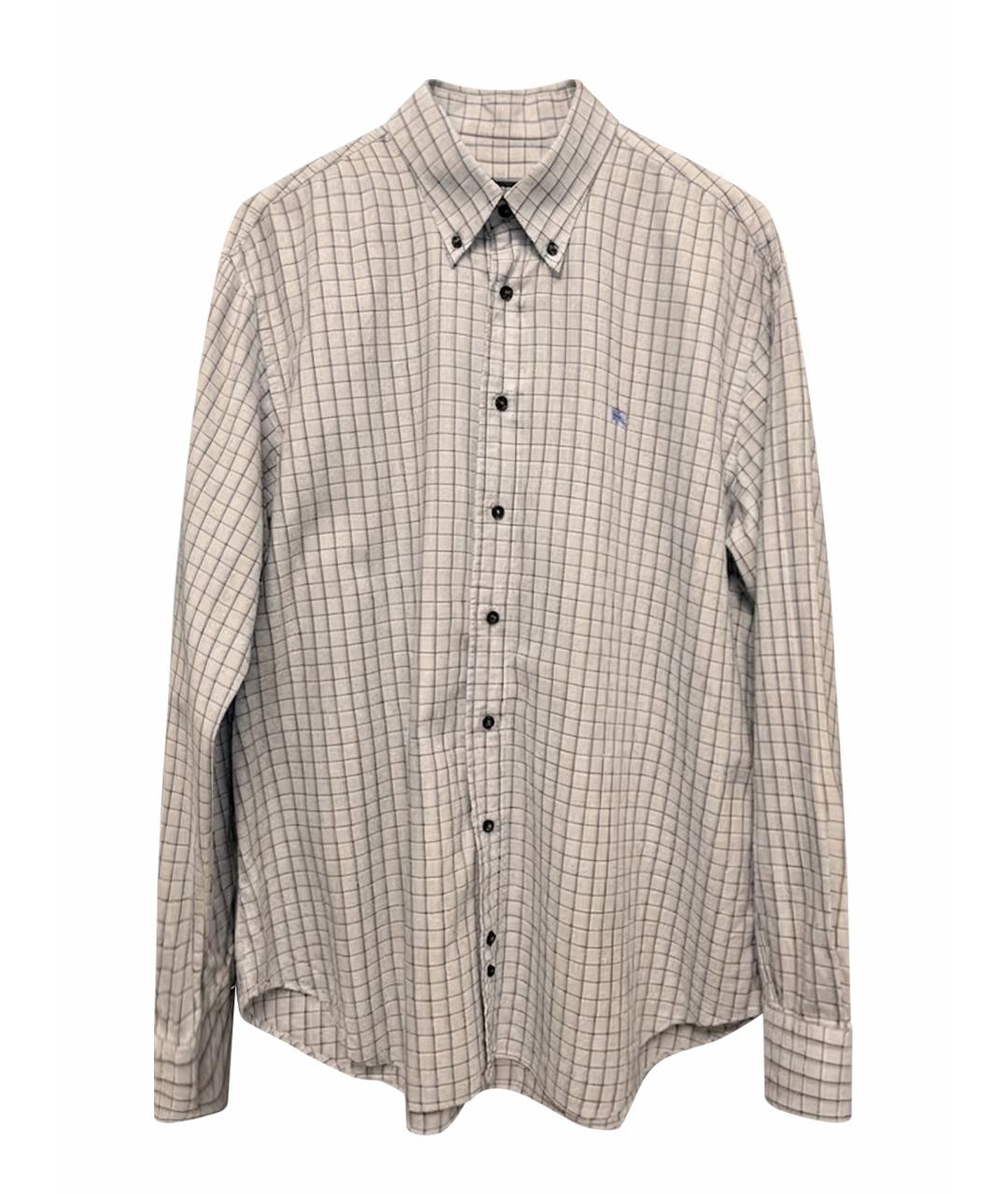 BURBERRY Голубая хлопковая кэжуал рубашка, фото 1