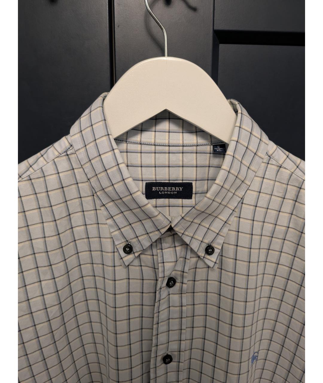 BURBERRY Голубая хлопковая кэжуал рубашка, фото 3