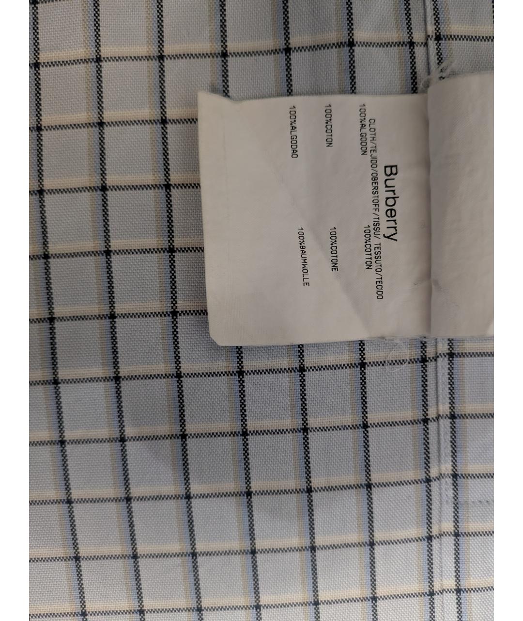 BURBERRY Голубая хлопковая кэжуал рубашка, фото 7