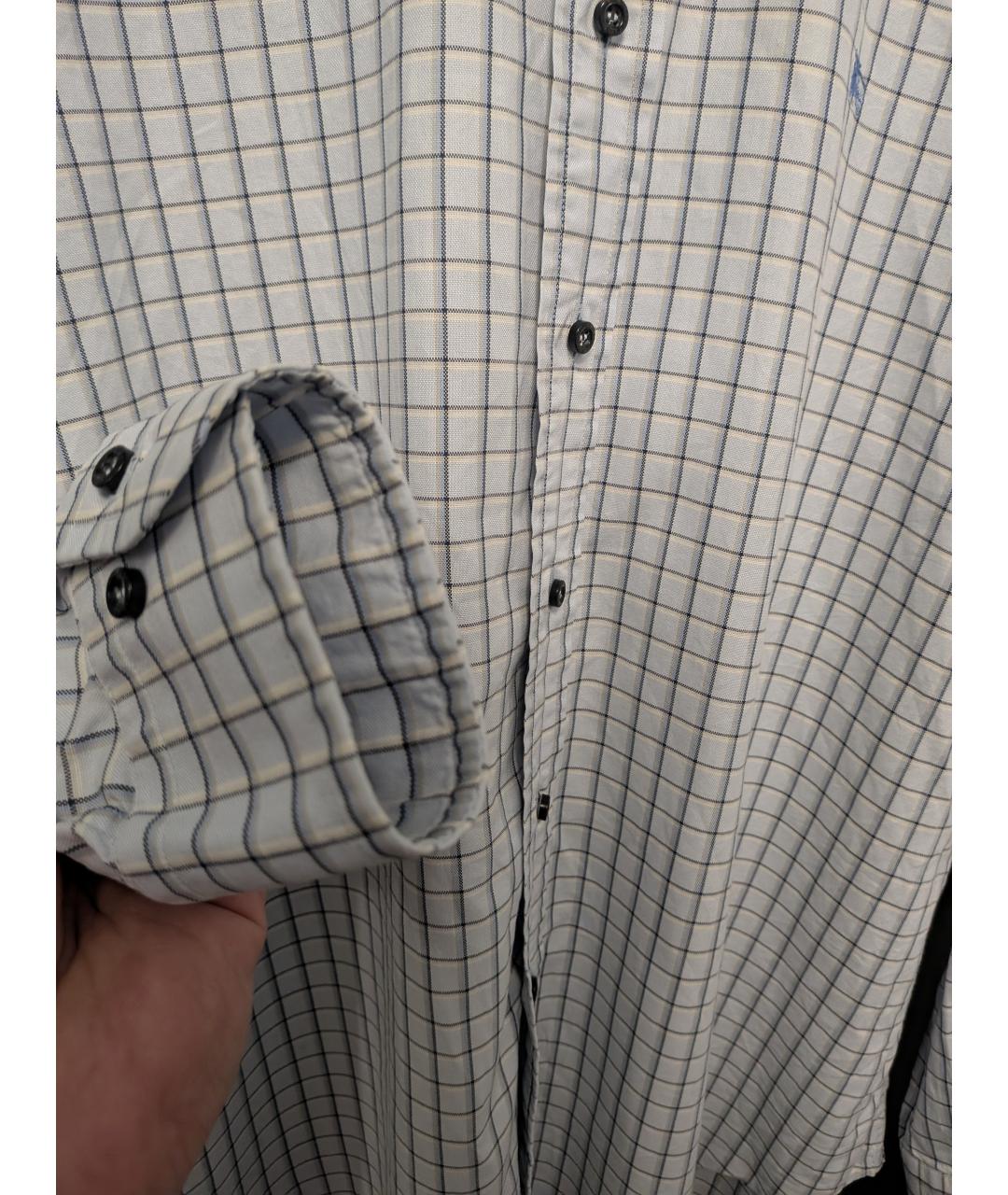 BURBERRY Голубая хлопковая кэжуал рубашка, фото 4