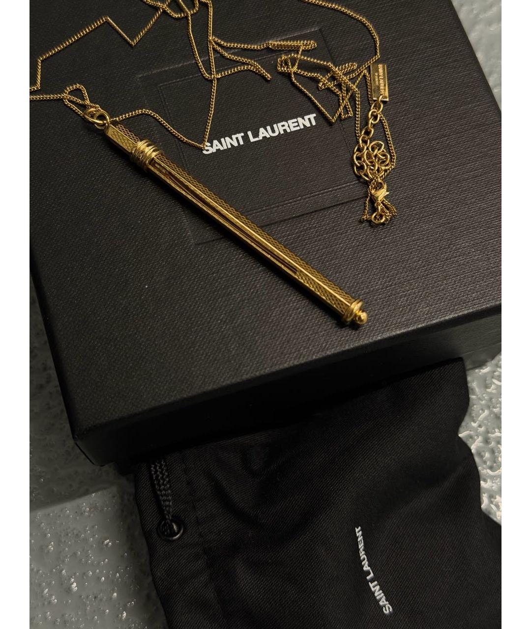 SAINT LAURENT Золотое колье, фото 6