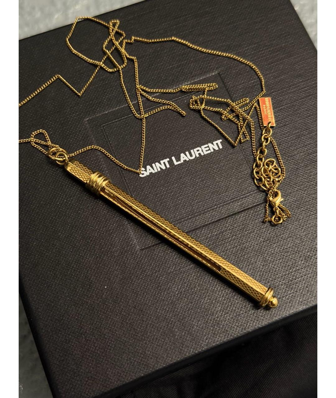 SAINT LAURENT Золотое колье, фото 2