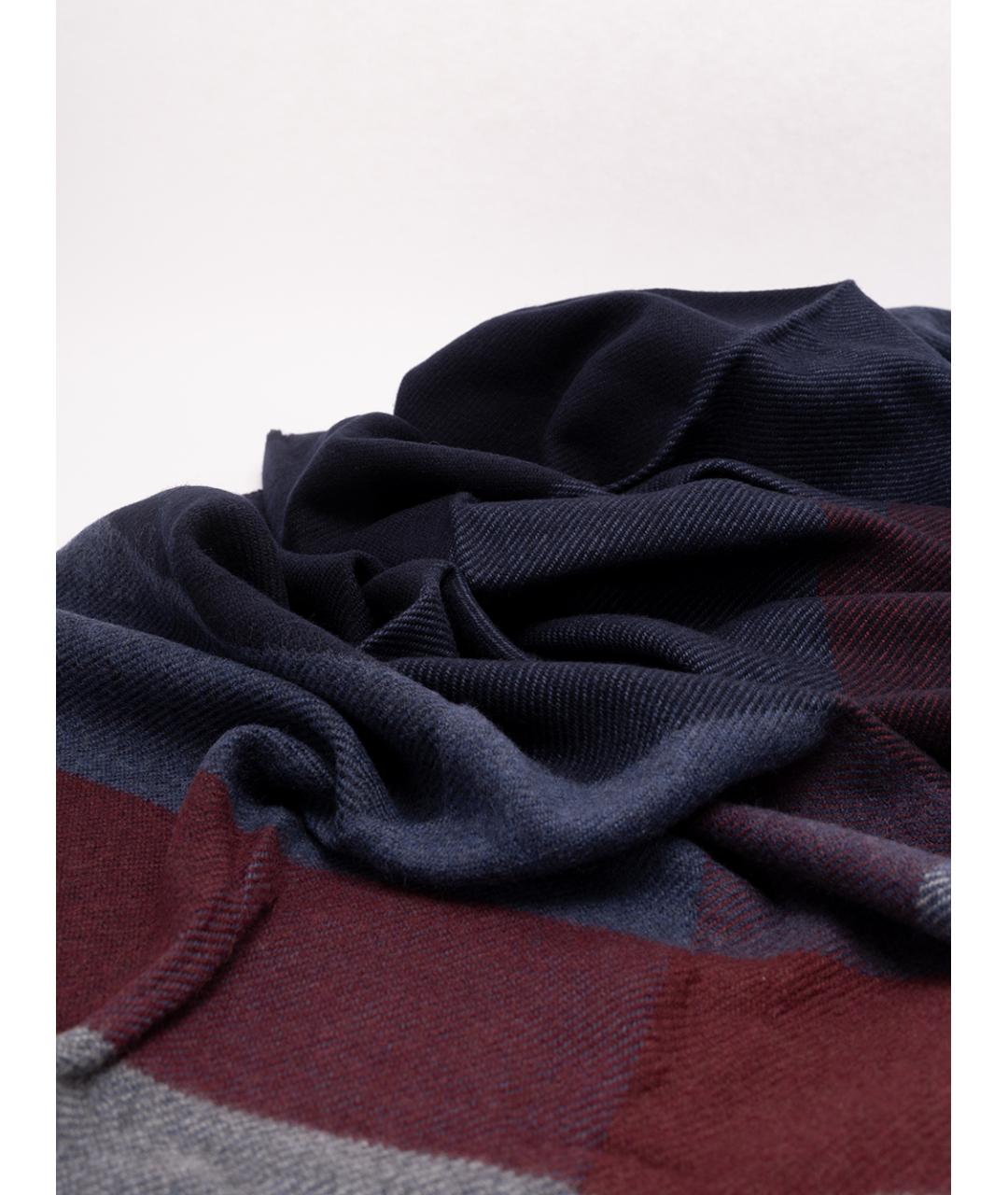 BRUNELLO CUCINELLI Темно-синий шерстяной шарф, фото 4