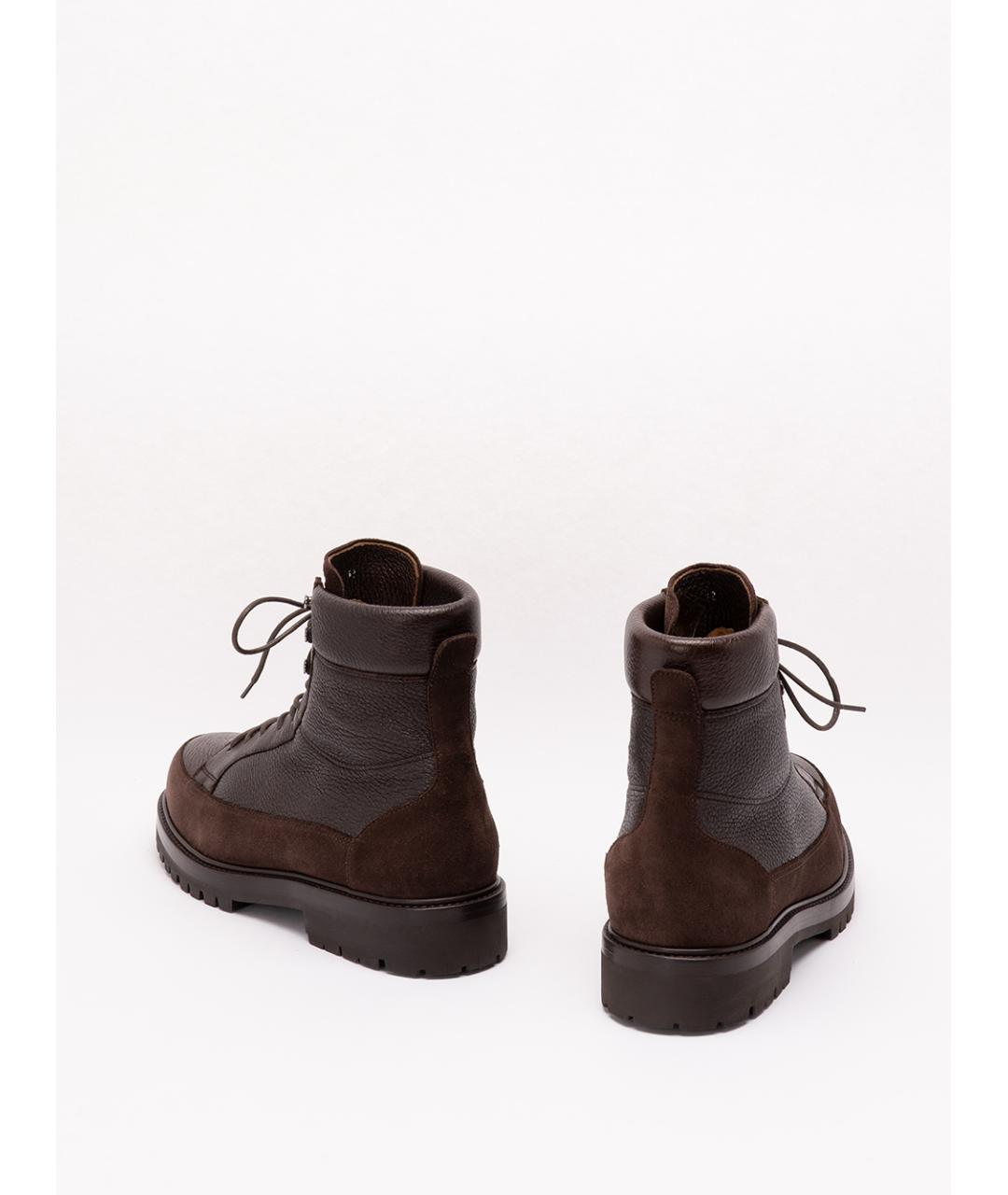 BRUNELLO CUCINELLI Коричневые кожаные высокие ботинки, фото 3