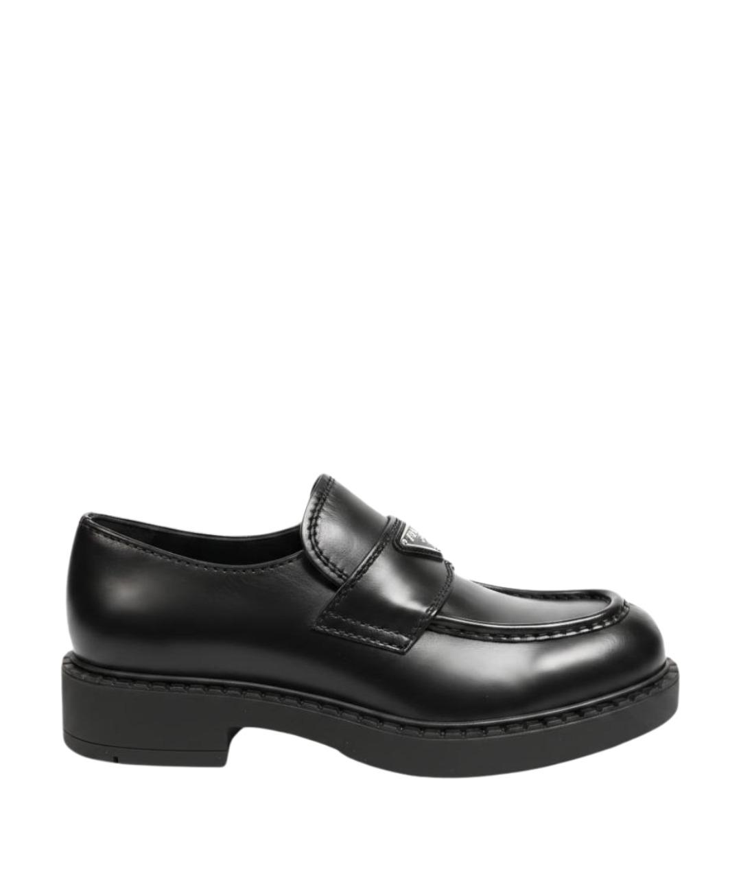 PRADA Черные кожаные лоферы, фото 1