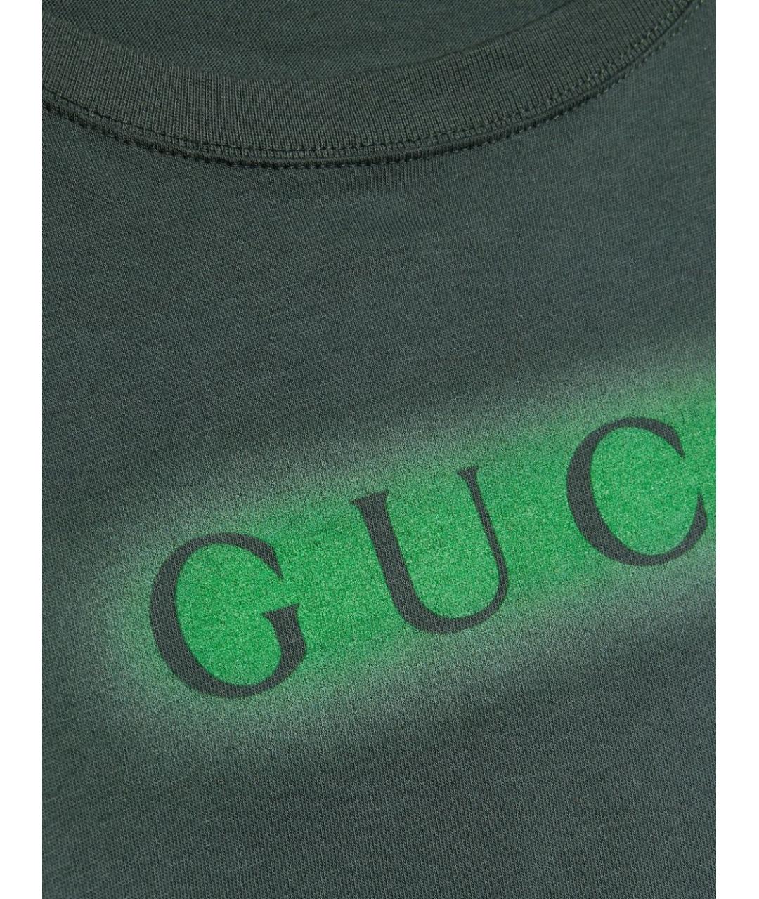 GUCCI Зеленая хлопковая детская футболка, фото 2