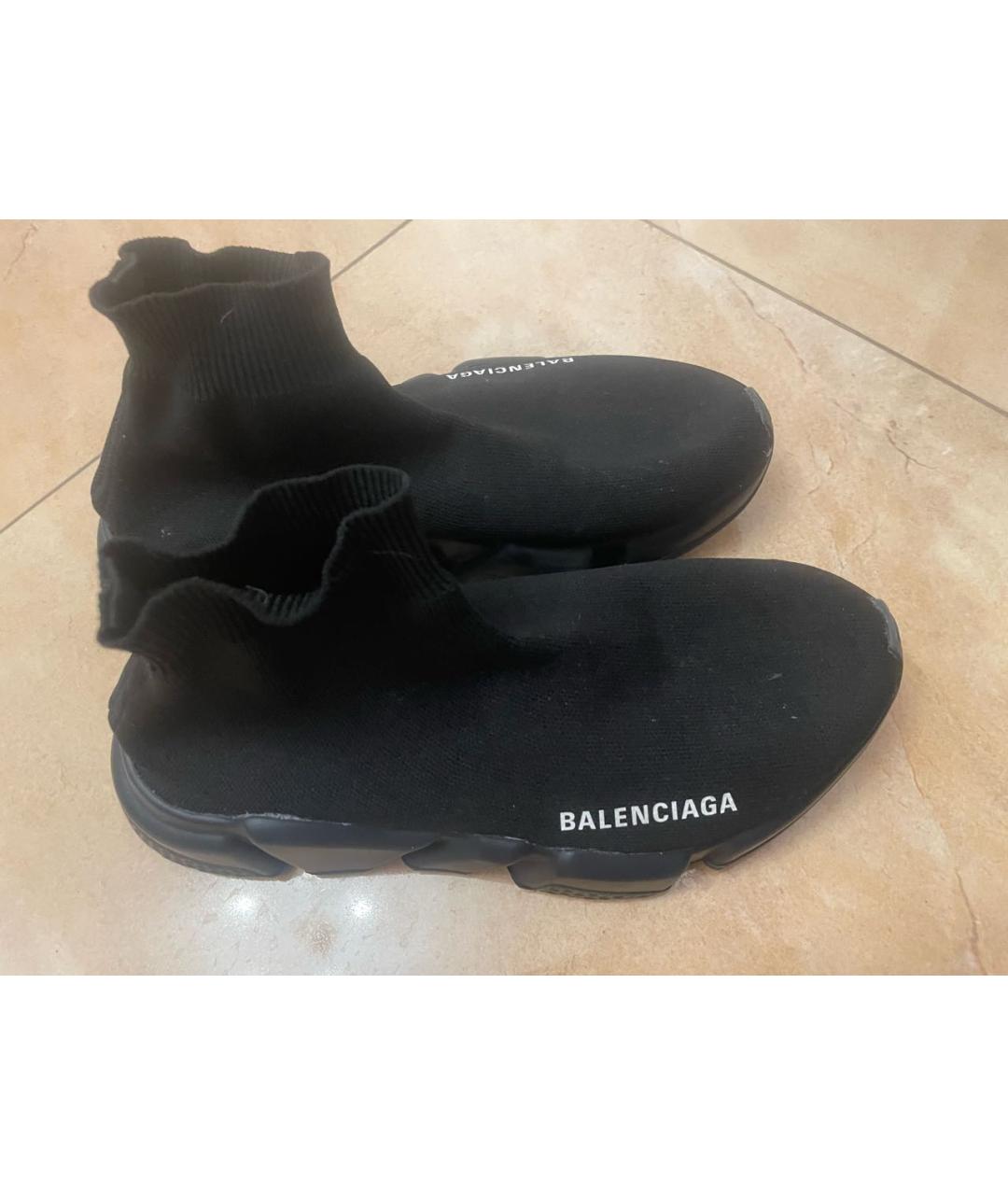 BALENCIAGA Черные текстильные кеды, фото 2