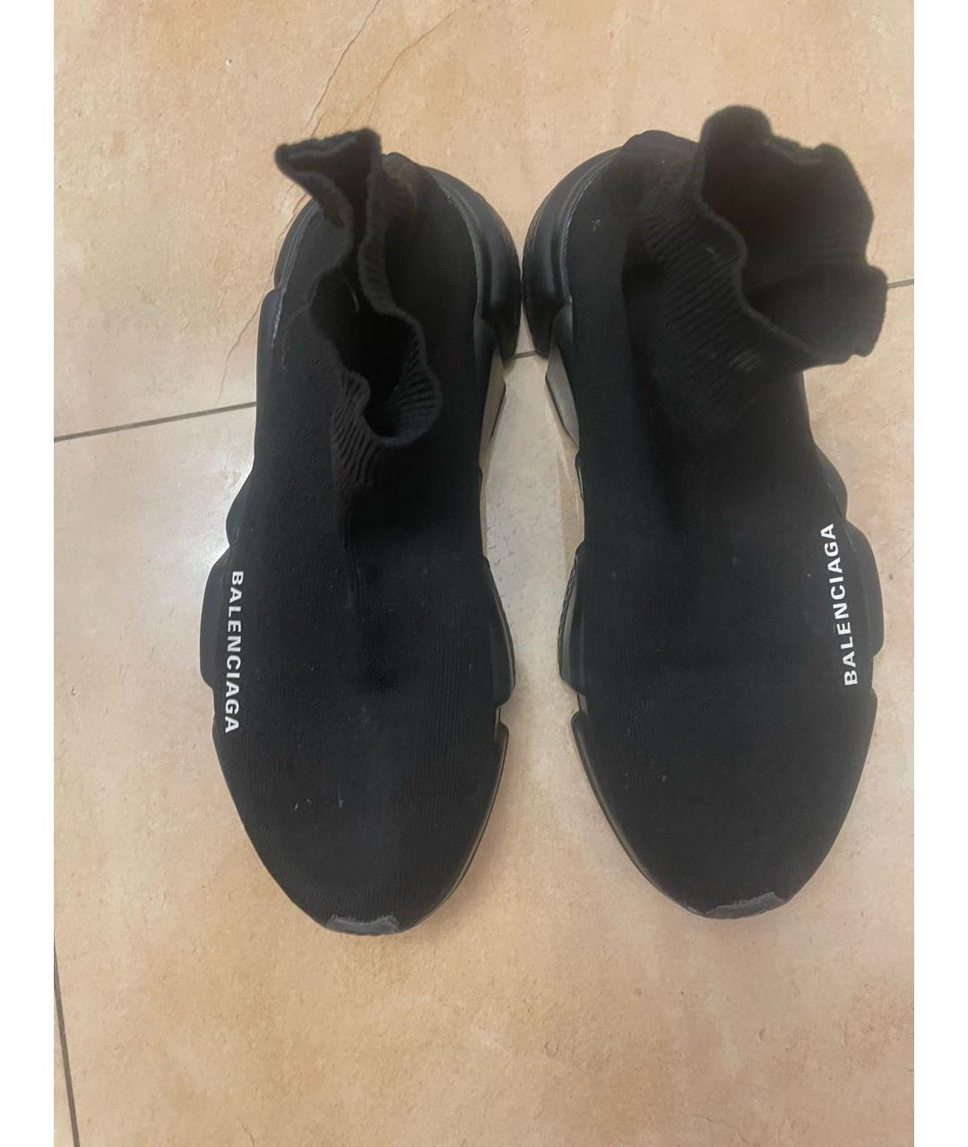 BALENCIAGA Черные текстильные кеды, фото 3