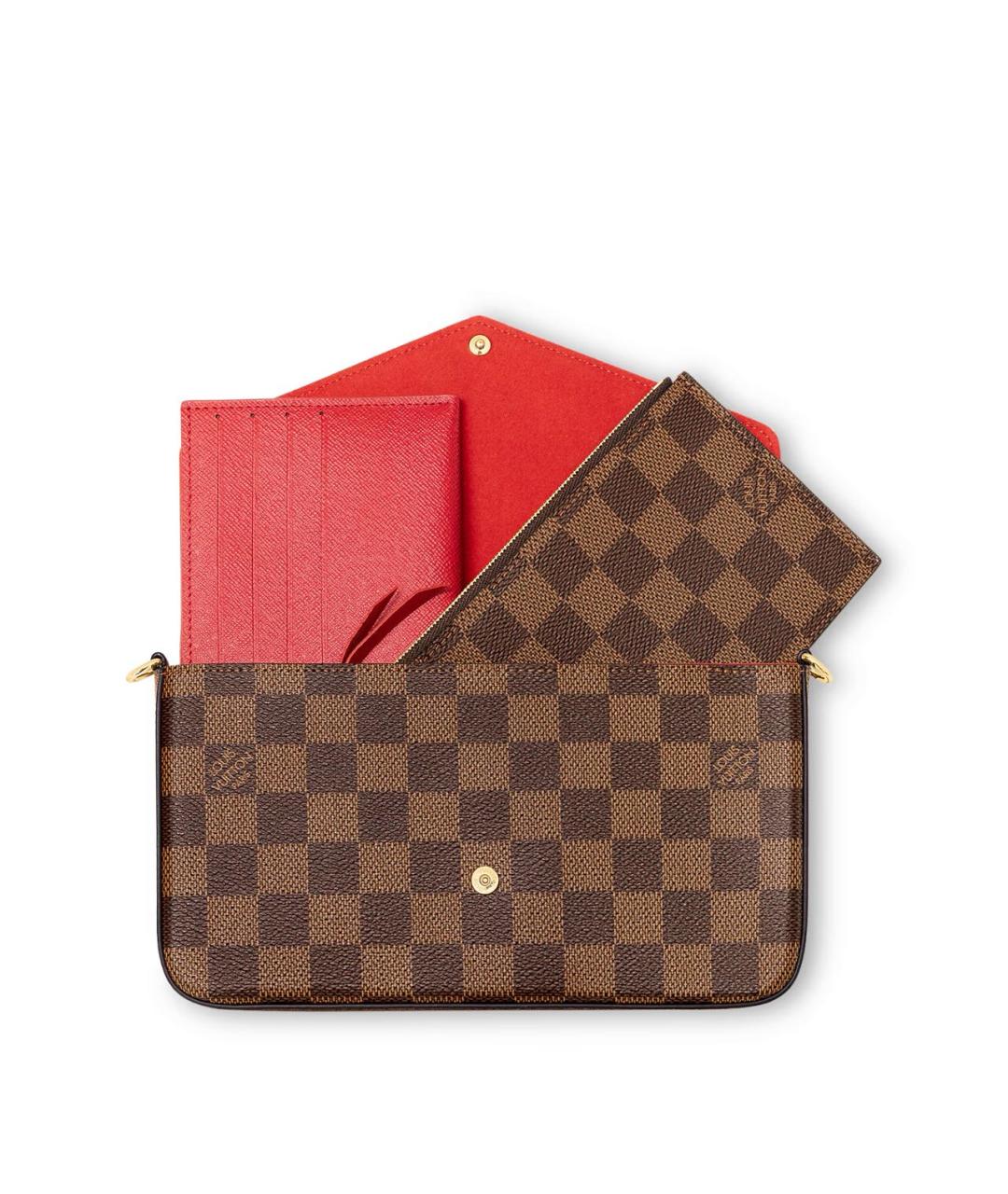 LOUIS VUITTON Коричневая кожаная сумка через плечо, фото 4