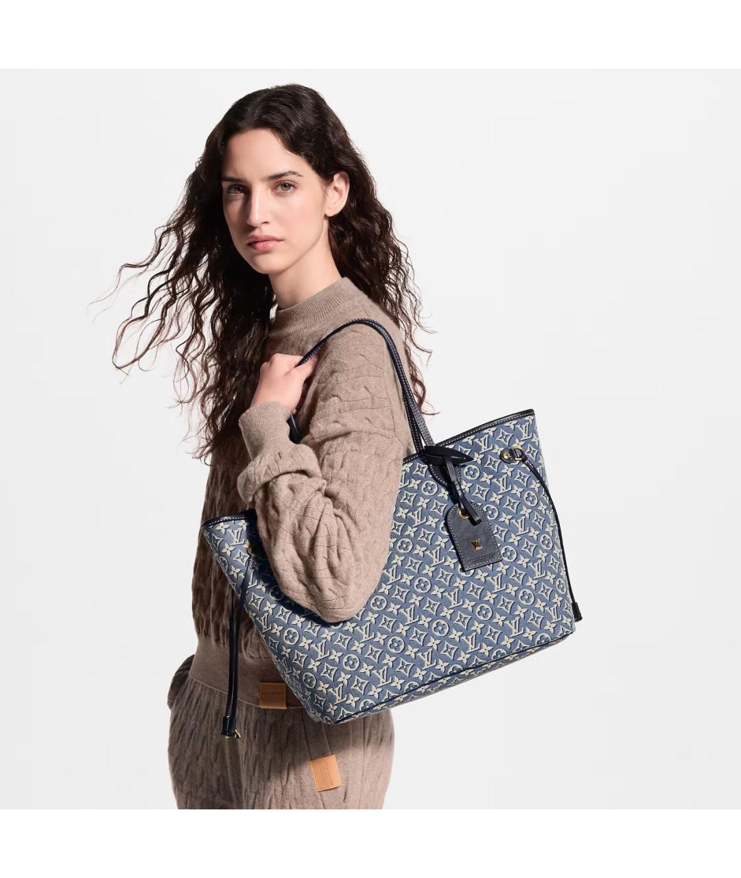 LOUIS VUITTON Темно-синяя сумка тоут, фото 5