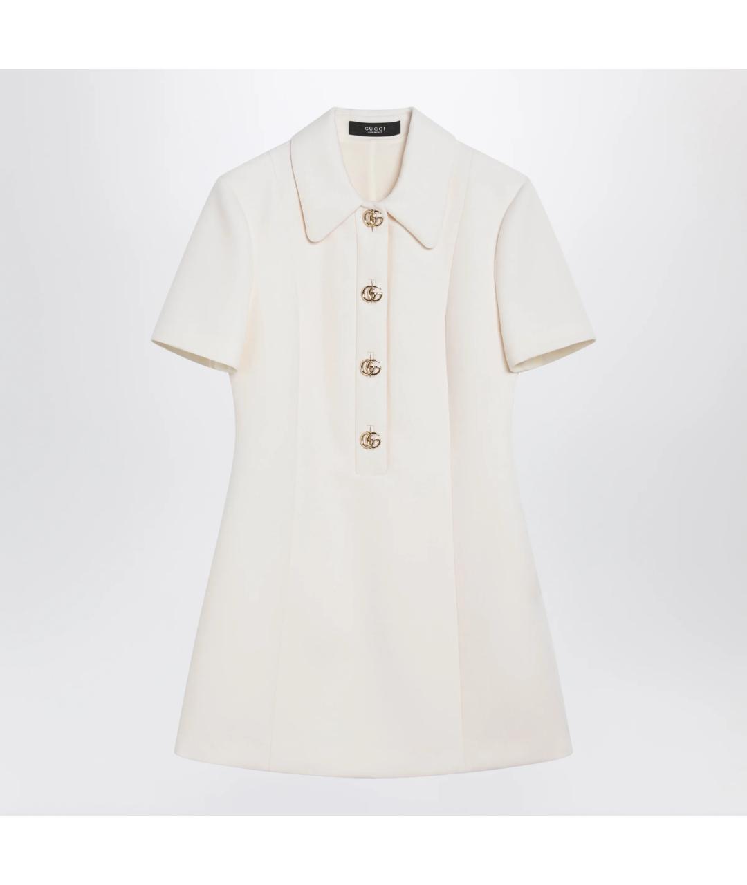GUCCI Белое шерстяное повседневное платье, фото 3