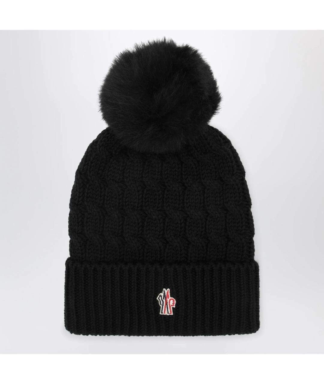 MONCLER GRENOBLE Черная шерстяная шапка, фото 3