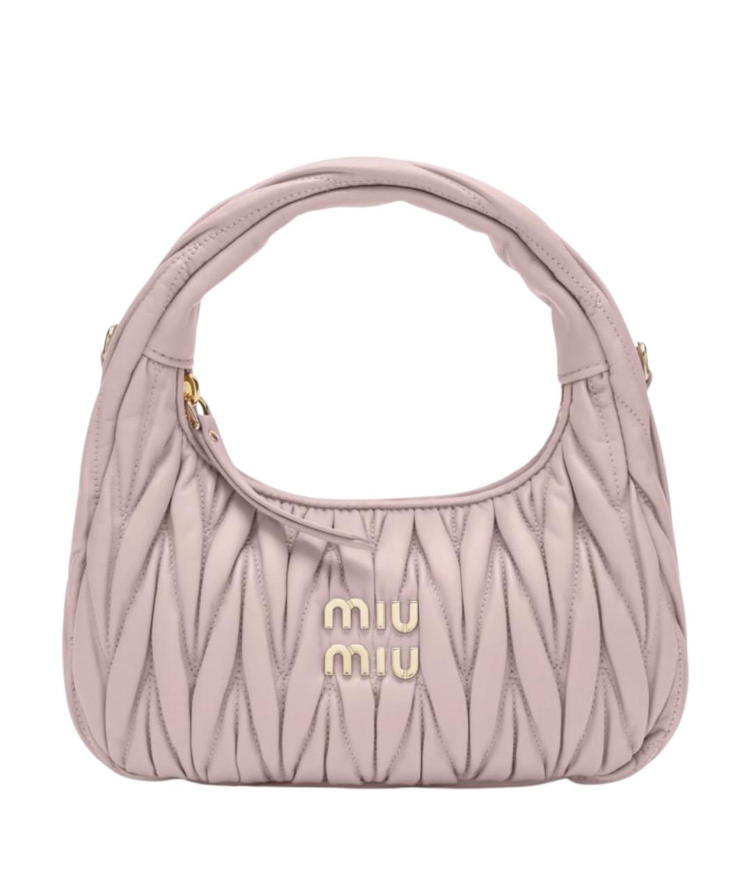 MIU MIU Розовая кожаная сумка с короткими ручками, фото 1