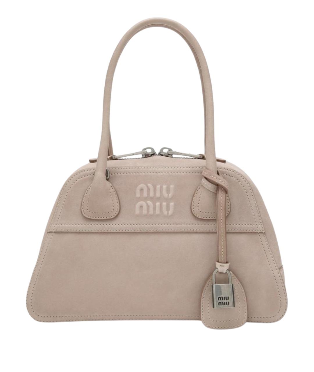 MIU MIU Бежевая кожаная сумка тоут, фото 1