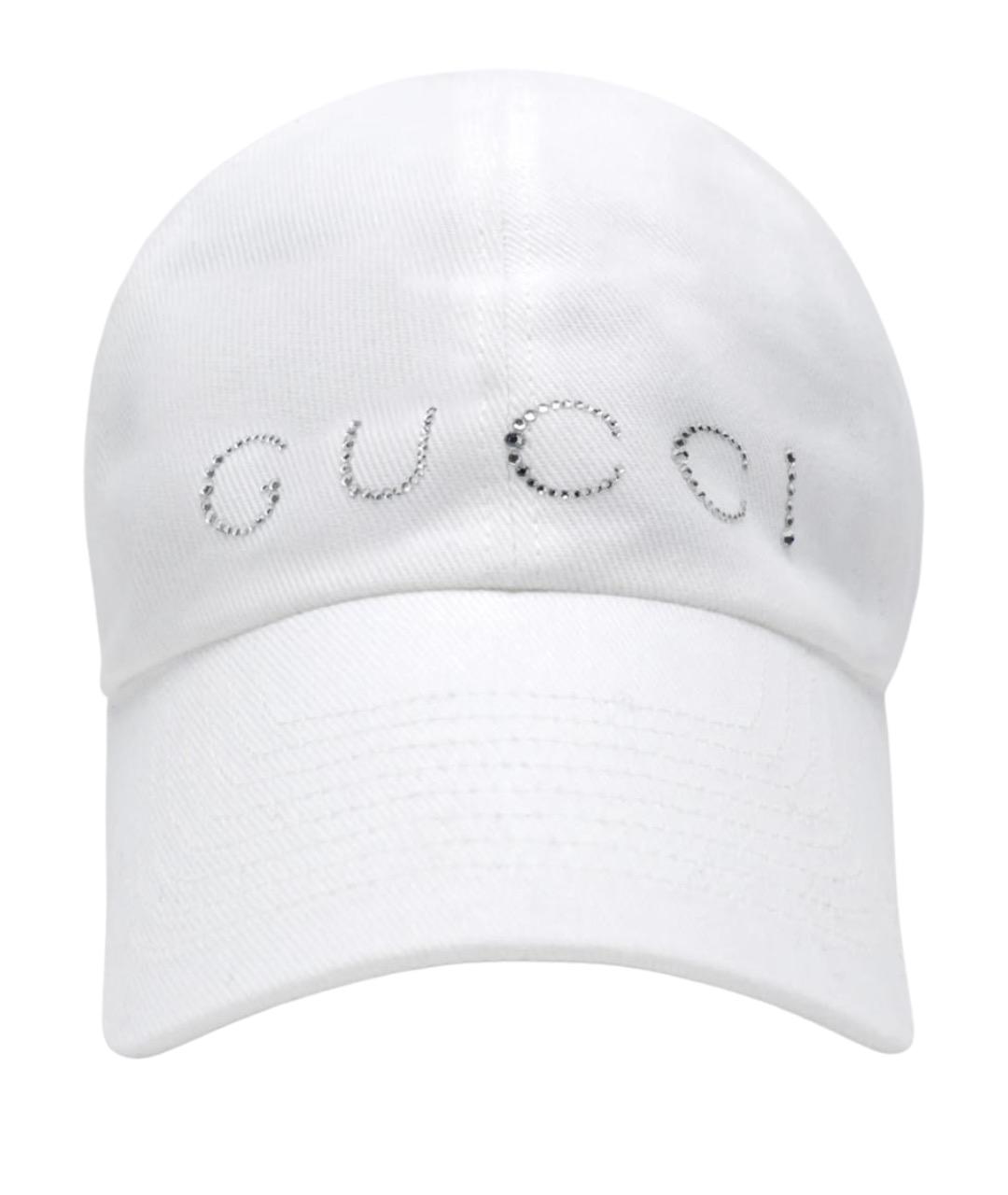 GUCCI Белая хлопковая кепка, фото 1