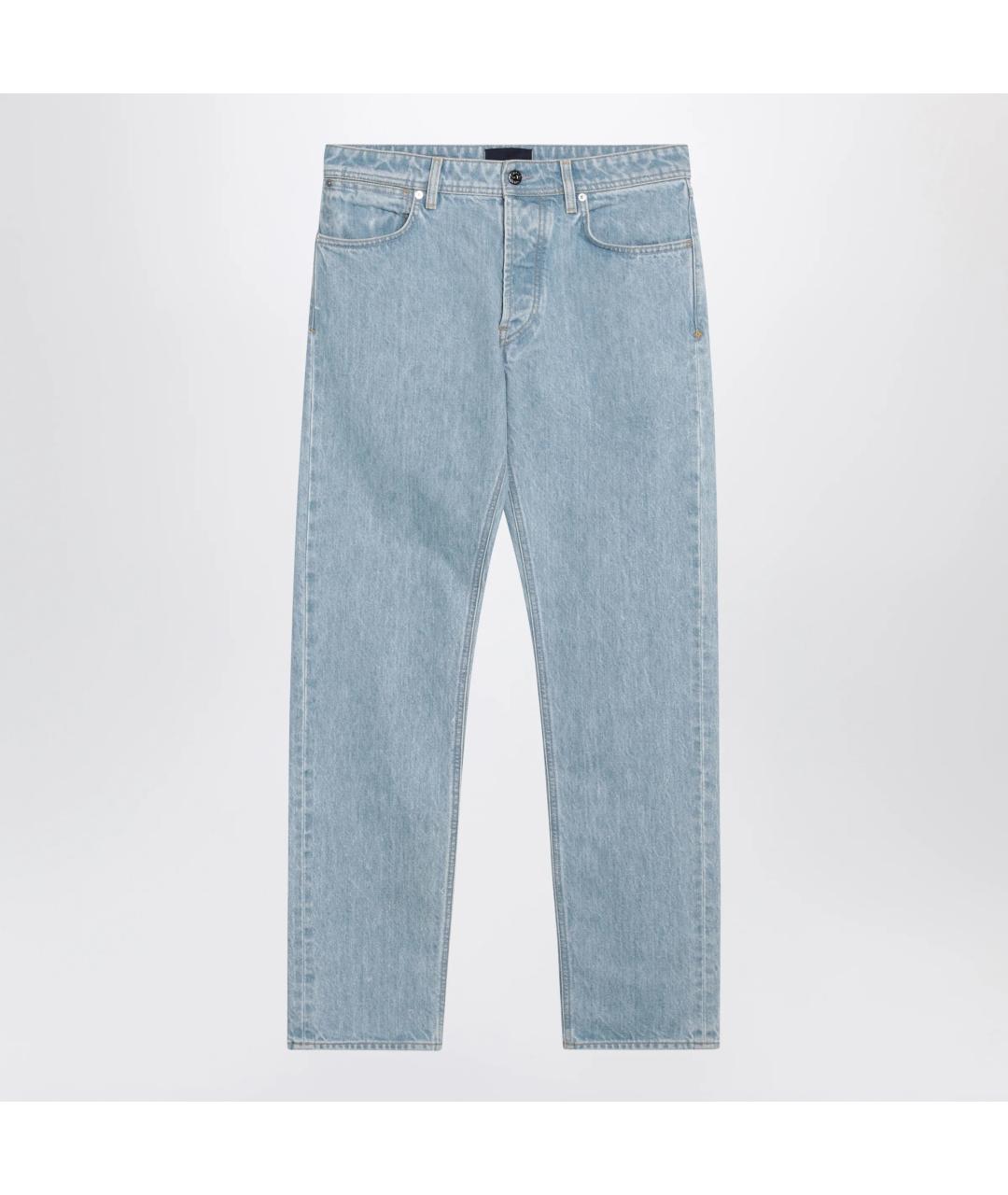STONE ISLAND Голубые хлопковые прямые джинсы, фото 3
