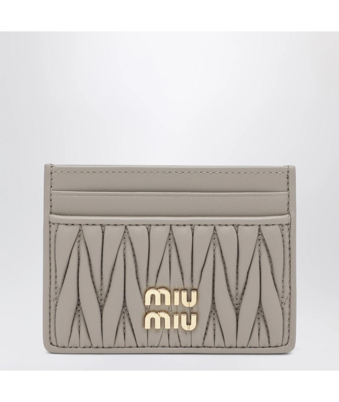 MIU MIU Бежевый кожаный кардхолдер, фото 3