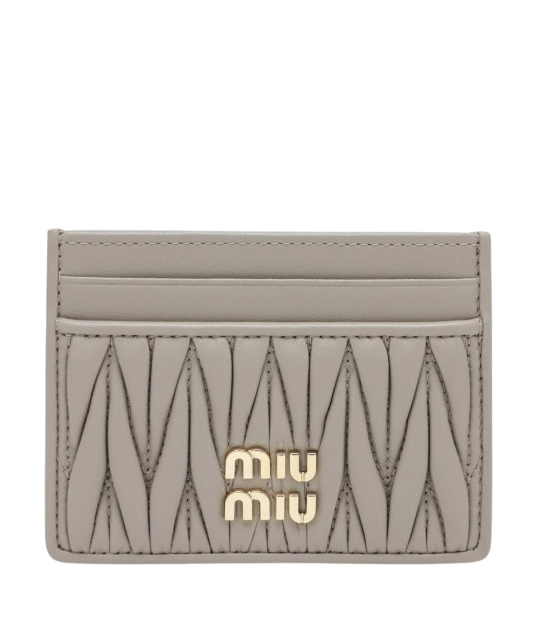 MIU MIU Бежевый кожаный кардхолдер, фото 1