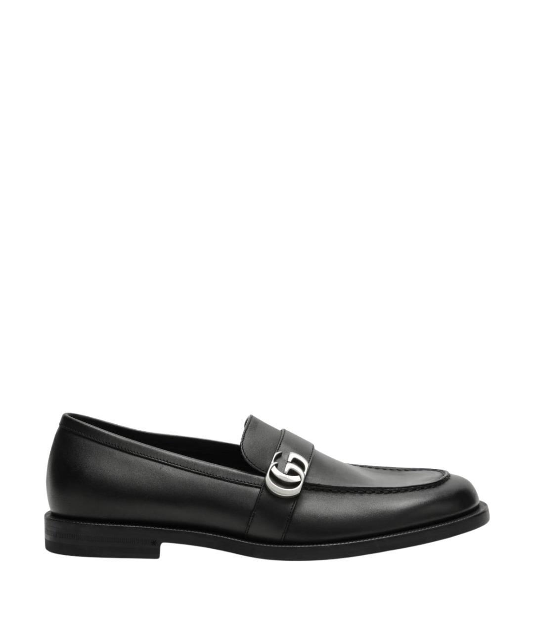 GUCCI Черные кожаные лоферы, фото 1