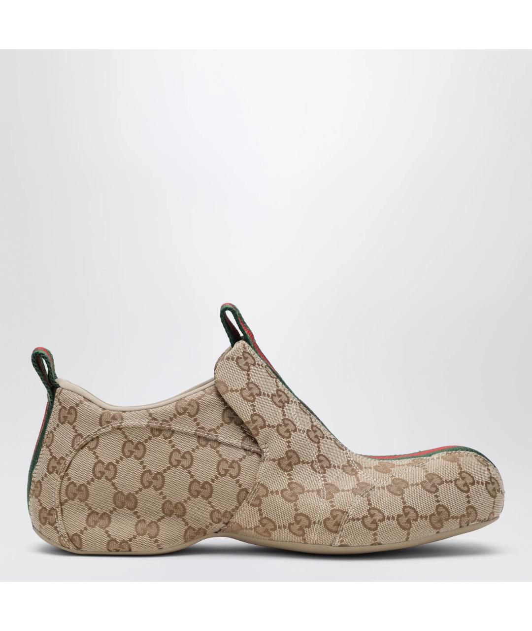 GUCCI Бежевые текстильные низкие кроссовки / кеды, фото 3