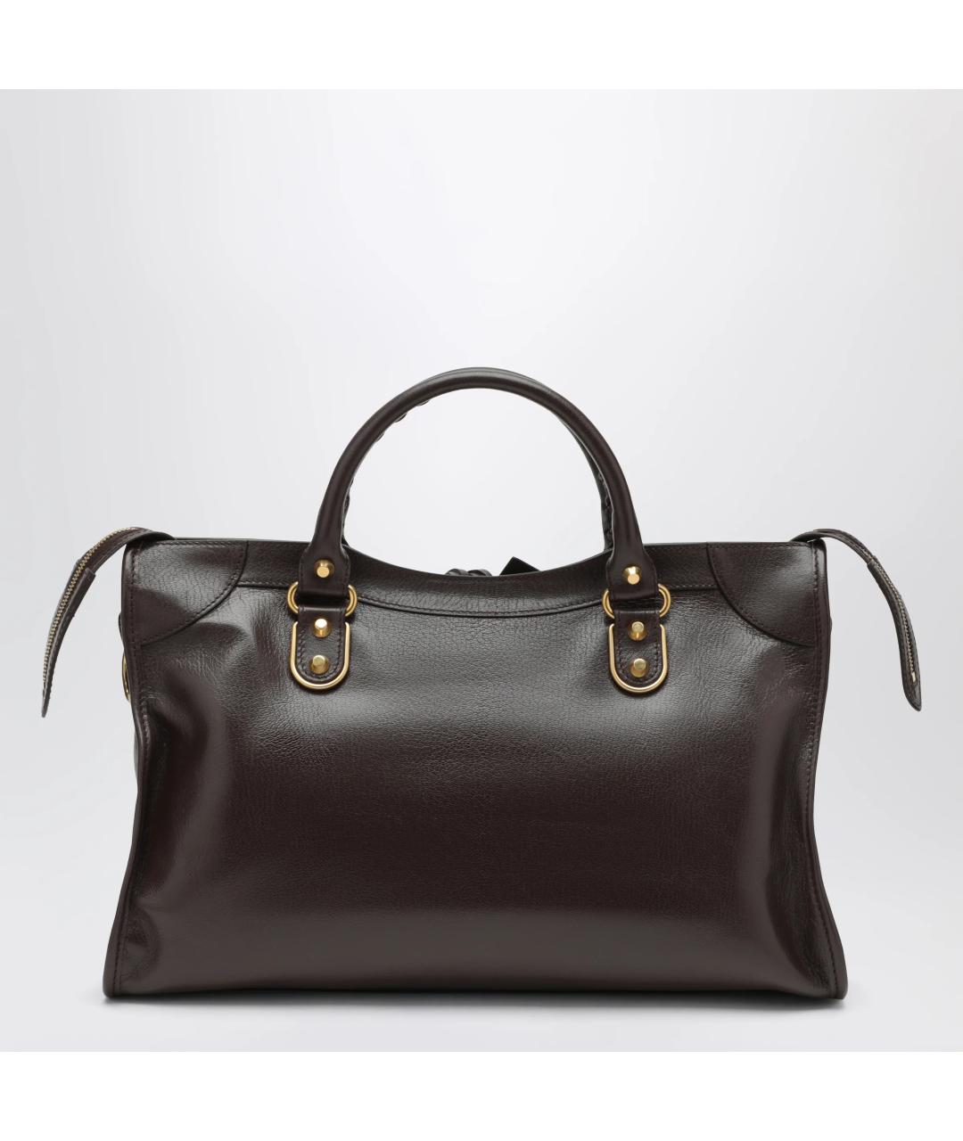 BALENCIAGA Коричневая кожаная сумка тоут, фото 2