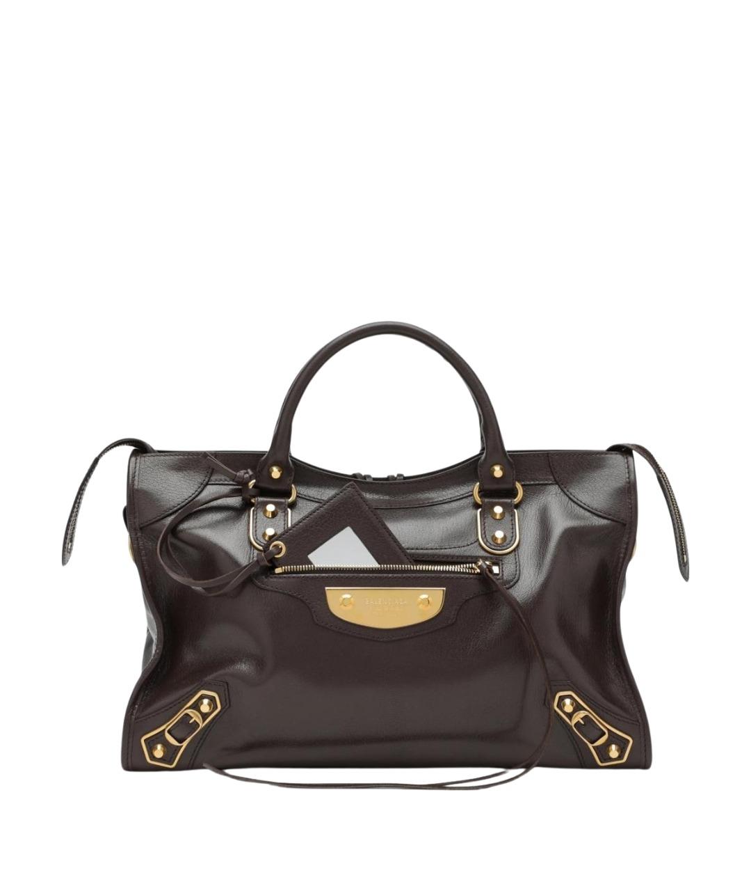 BALENCIAGA Коричневая кожаная сумка тоут, фото 1