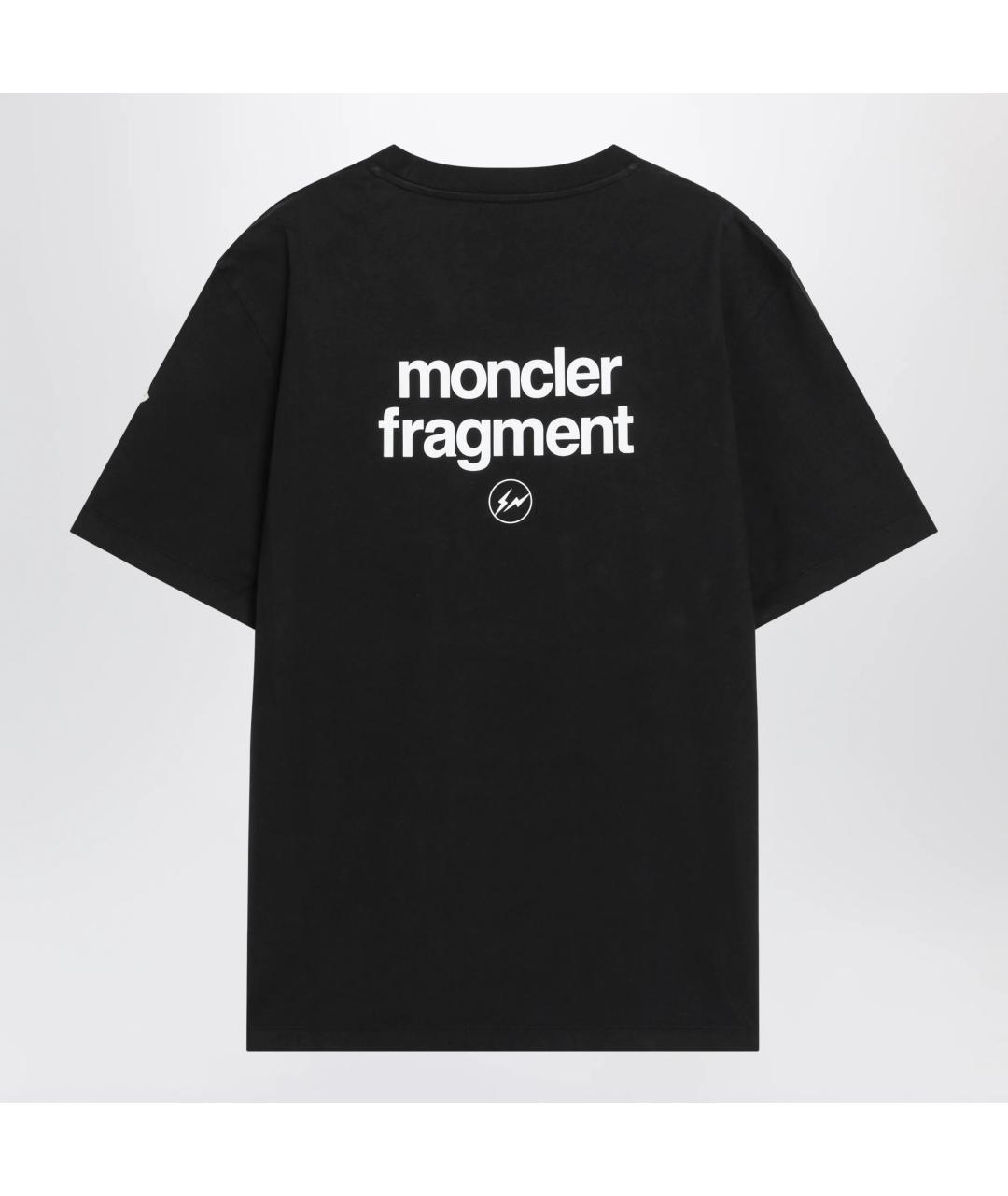 MONCLER Черная хлопковая футболка, фото 2
