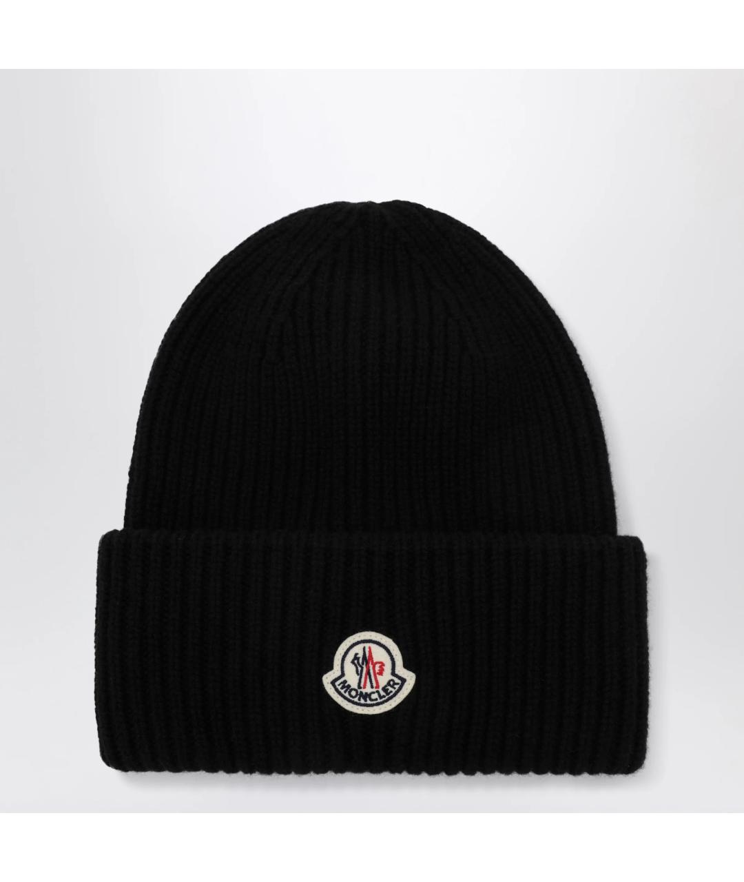 MONCLER Черная шерстяная шапка, фото 3