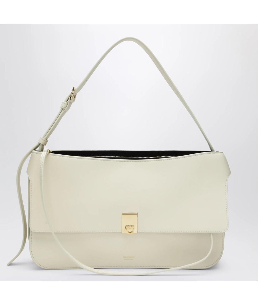 FERRAGAMO Бежевая кожаная сумка через плечо, фото 3