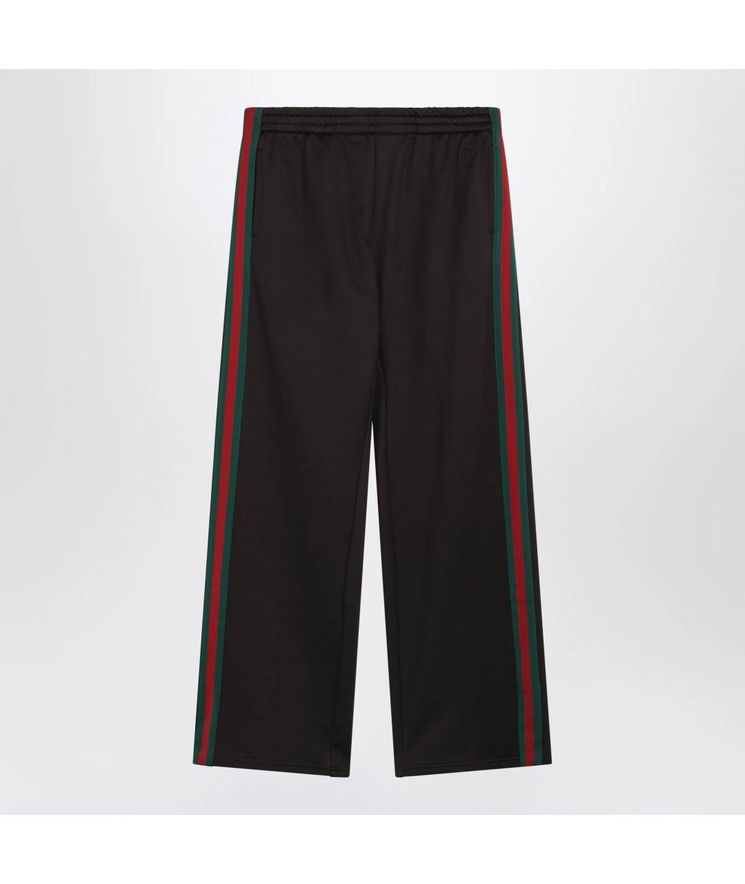 GUCCI Коричневые нейлоновые прямые брюки, фото 3