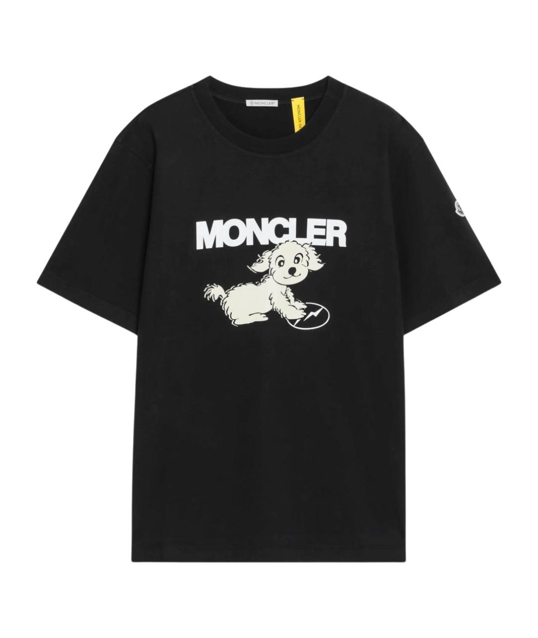 MONCLER Черная хлопковая футболка, фото 1