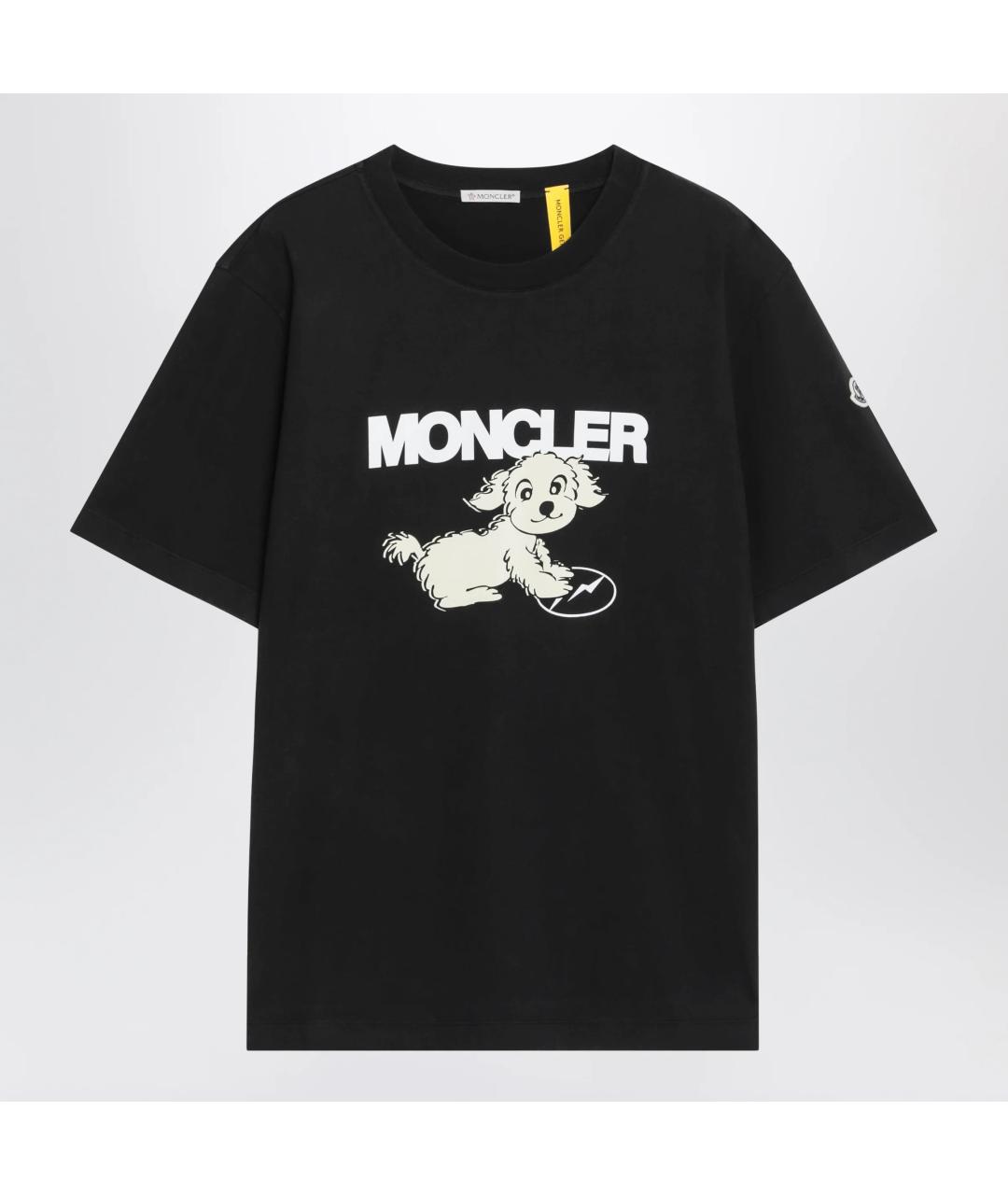 MONCLER Черная хлопковая футболка, фото 3