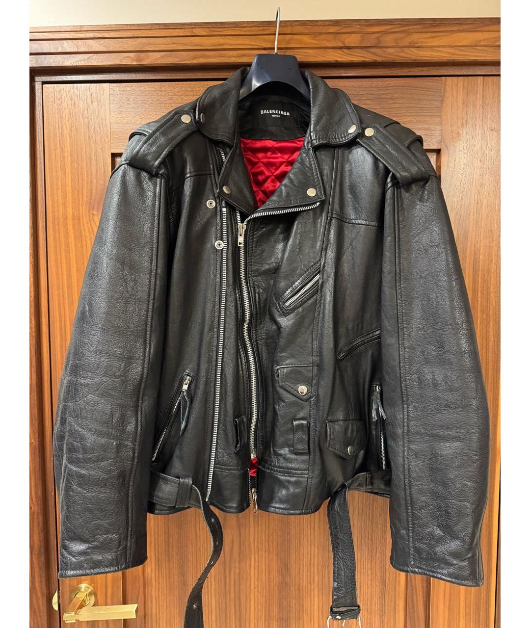 BALENCIAGA Черная кожаная куртка, фото 2