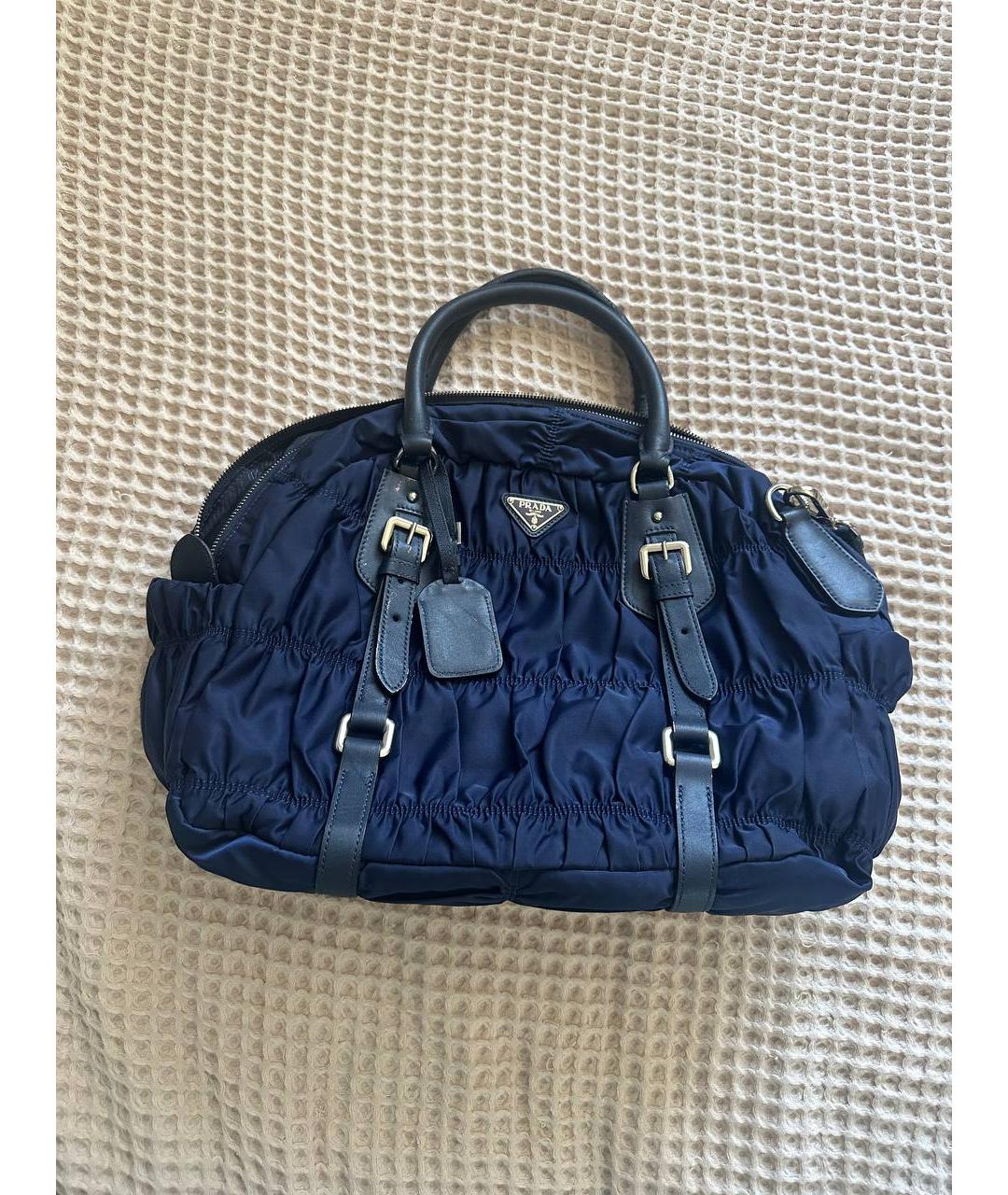 PRADA Синяя нейлоновая сумка тоут, фото 7
