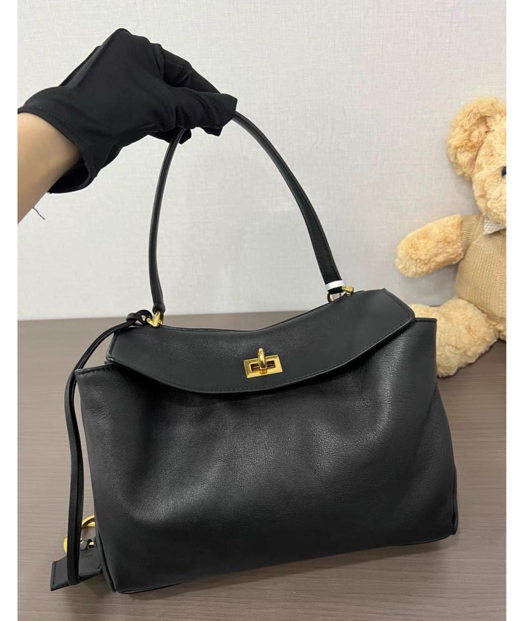 BALENCIAGA Черная кожаная сумка с короткими ручками, фото 7