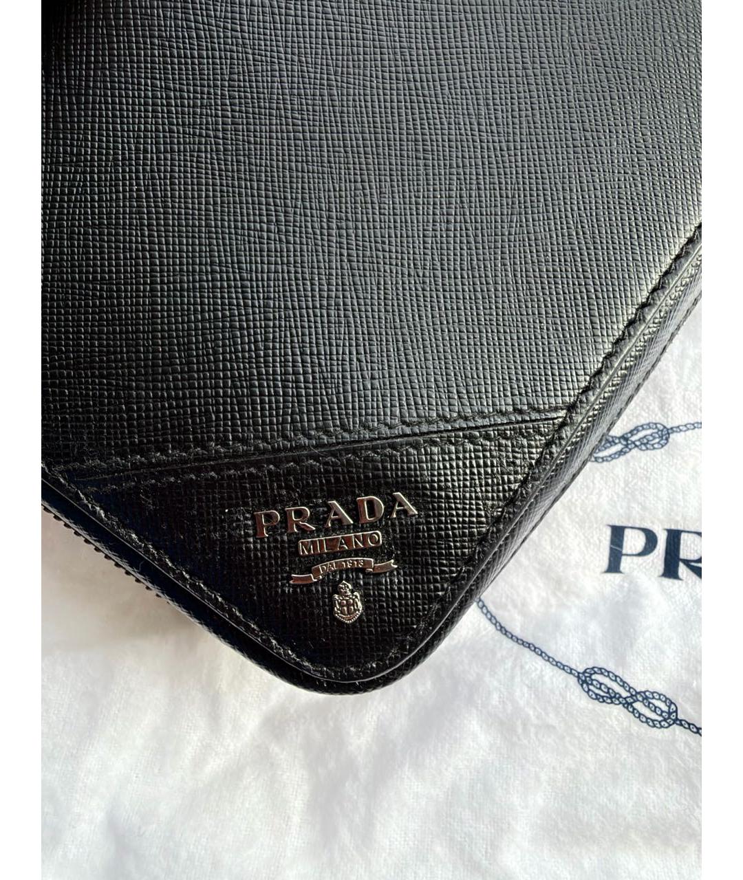PRADA Черный кожаный кошелек, фото 5