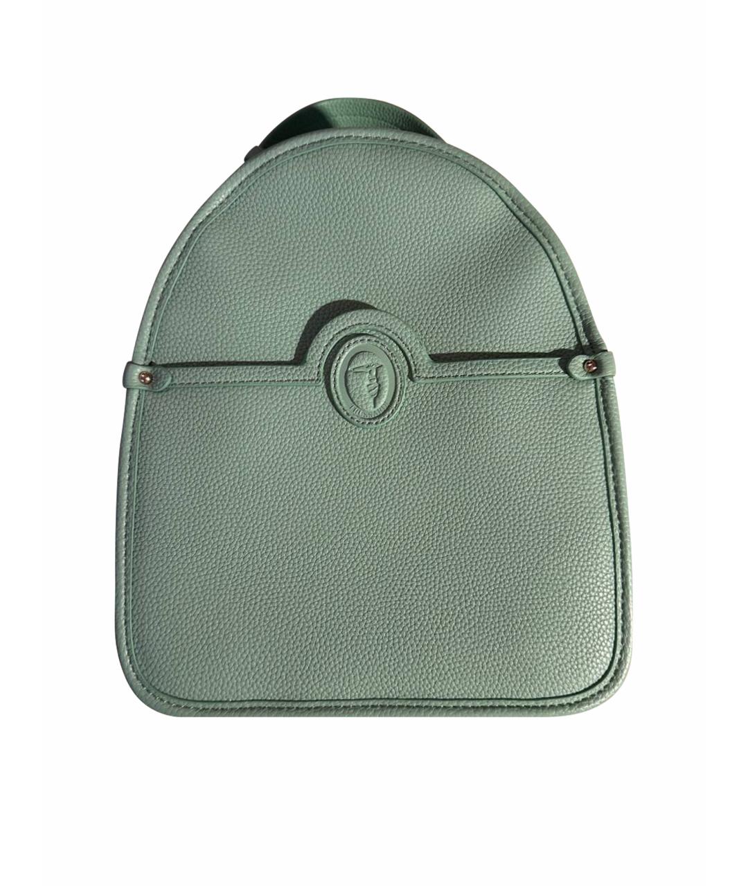 TRUSSARDI Бирюзовый рюкзак из искусственной кожи, фото 1