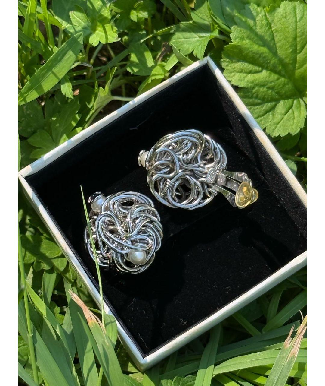 CHANEL Серебряные клипсы, фото 2
