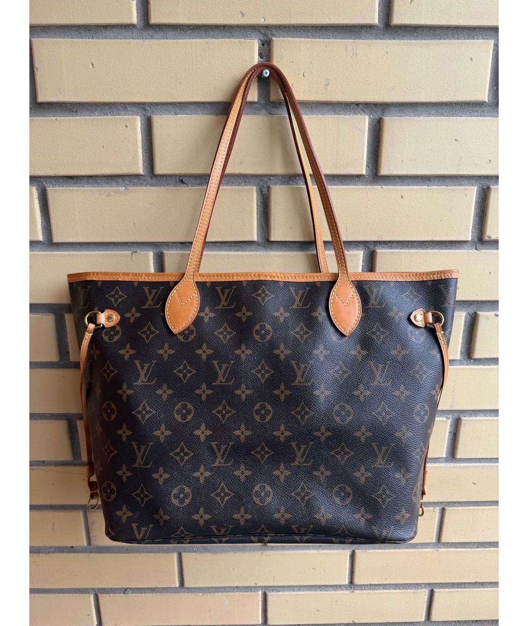 LOUIS VUITTON Коричневая сумка тоут из канвы, фото 7
