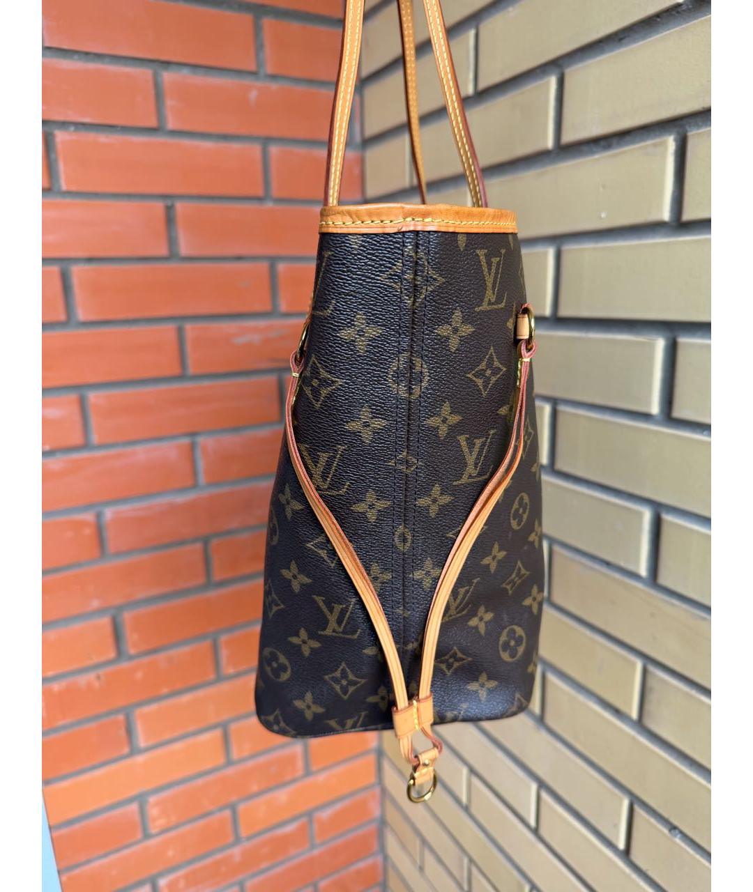 LOUIS VUITTON Коричневая сумка тоут из канвы, фото 4