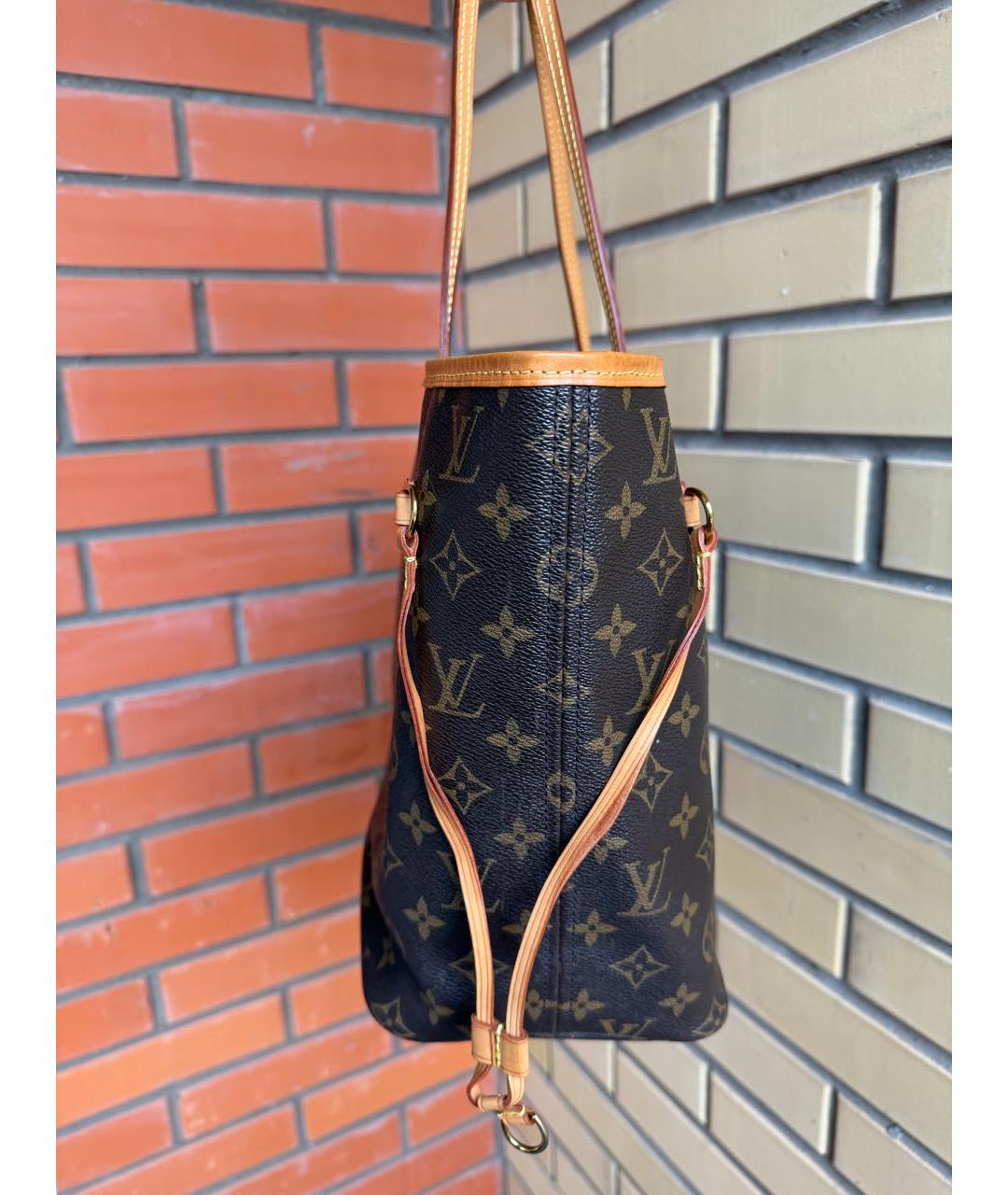 LOUIS VUITTON Коричневая сумка тоут из канвы, фото 3