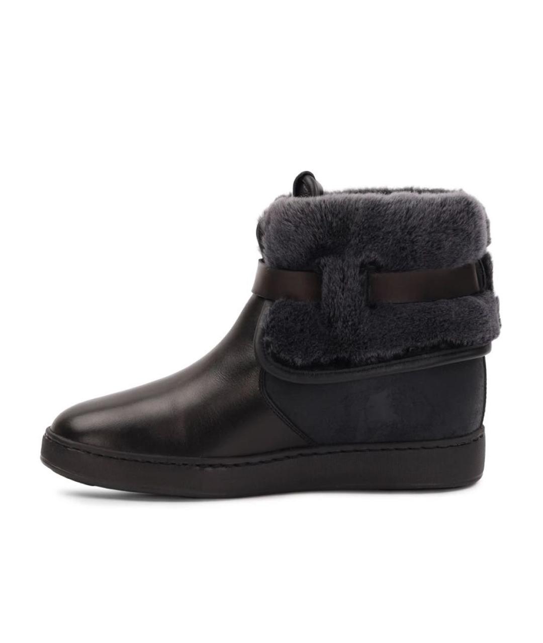 SANTONI Черные кожаные ботинки, фото 6