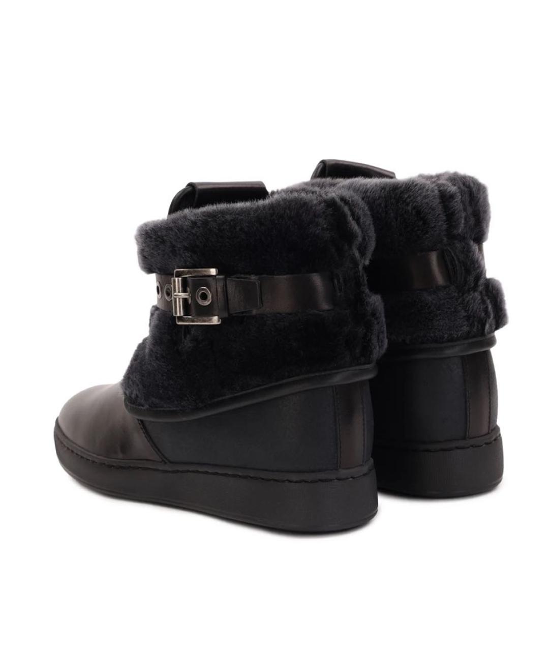 SANTONI Черные кожаные ботинки, фото 4