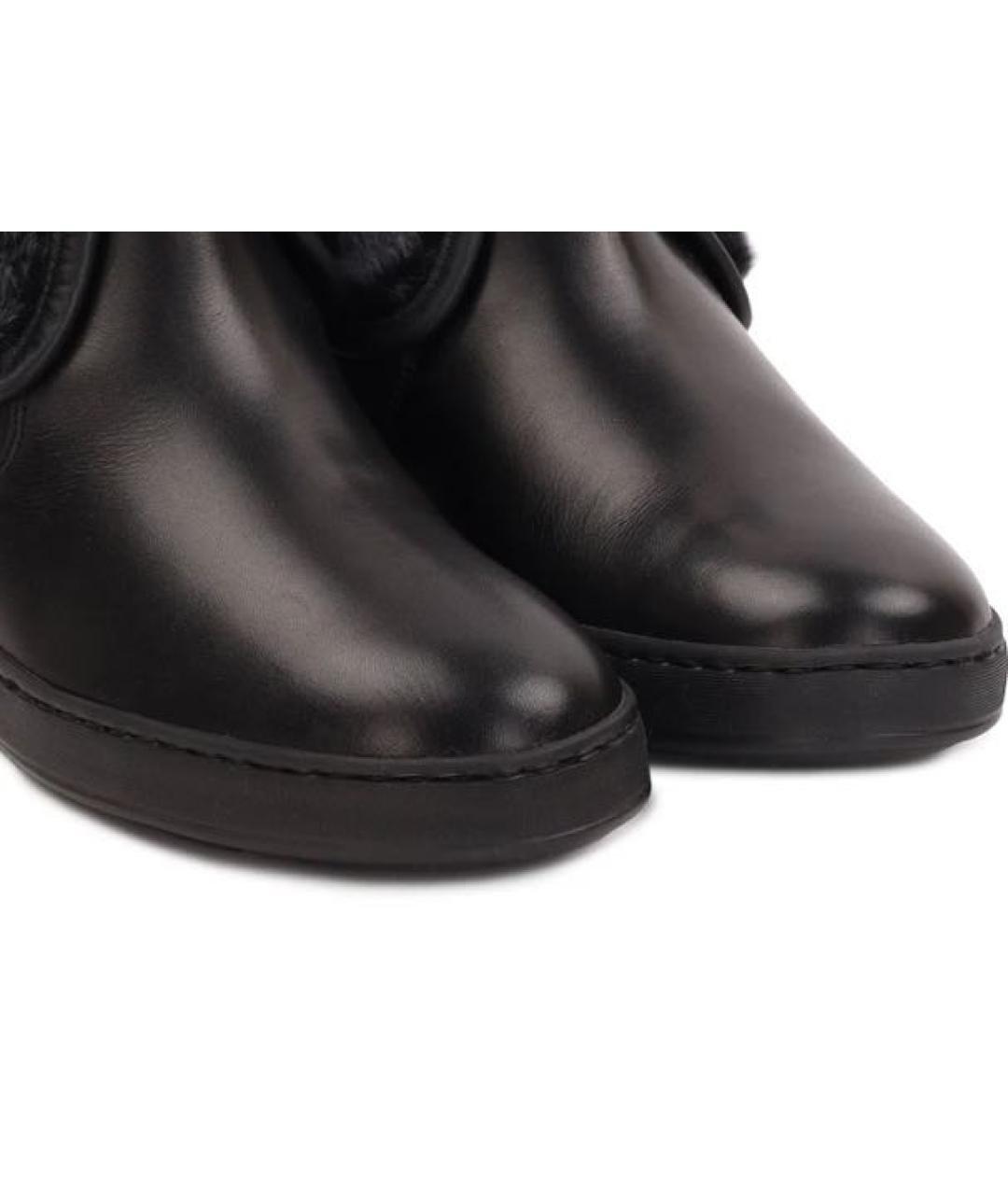 SANTONI Черные кожаные ботинки, фото 3