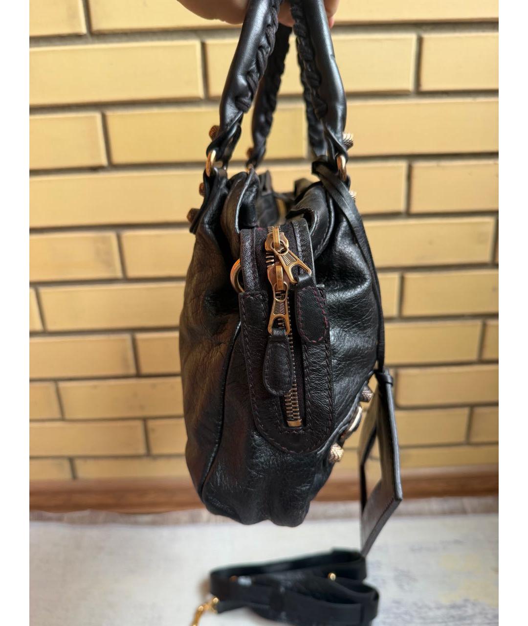 BALENCIAGA Черная кожаная сумка с короткими ручками, фото 3