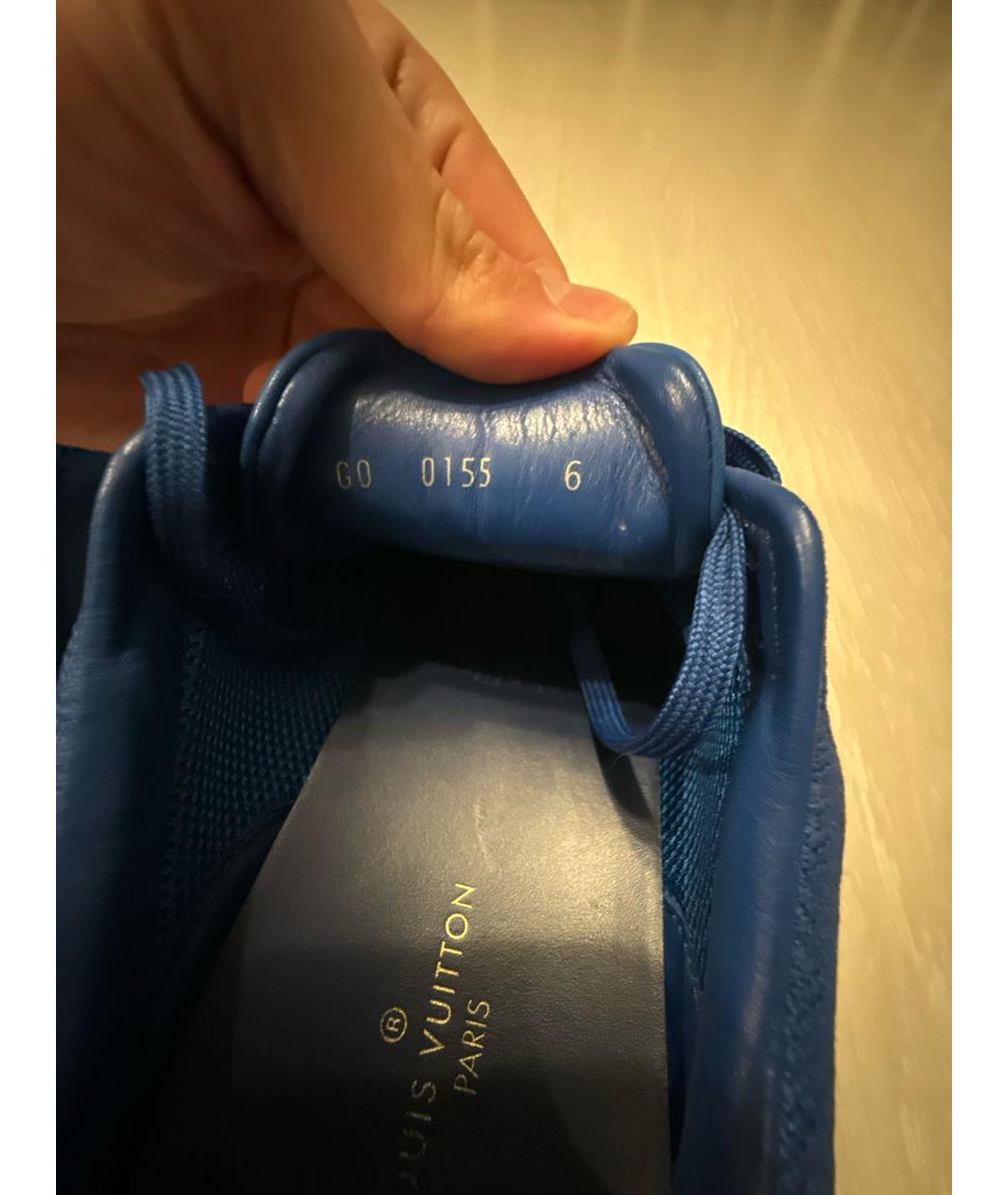 LOUIS VUITTON Синие текстильные низкие кроссовки / кеды, фото 6